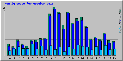 Hourly usage for October 2016